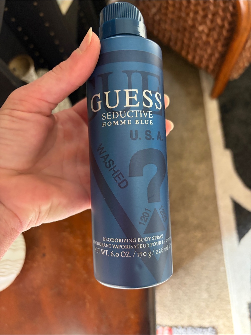 GUESS Seductive Homme Washed Blue Deodorizing Body Spray - Blue